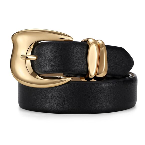 1877 Women\'s Leather Belt For Jeans Pants Fashion Faux With Gold main image 6
